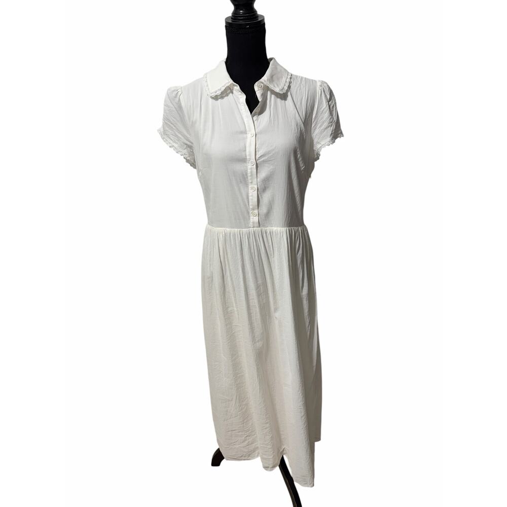 Reformation Ula Midi Shirtdress White Size 10 - Picture 2 of 6